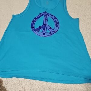 Girls' Blue Peace Sign Tank Top